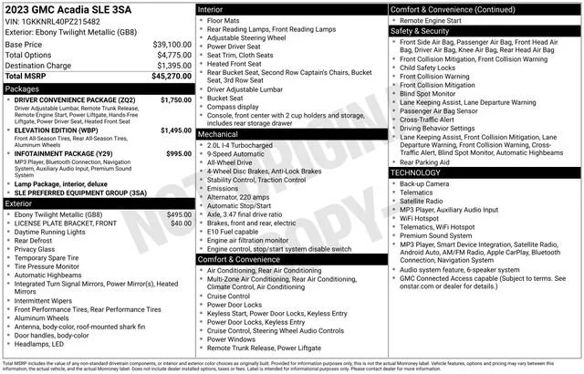 Used 2023 EBONY TWILIGHT METALLIC GMC SLE image 19