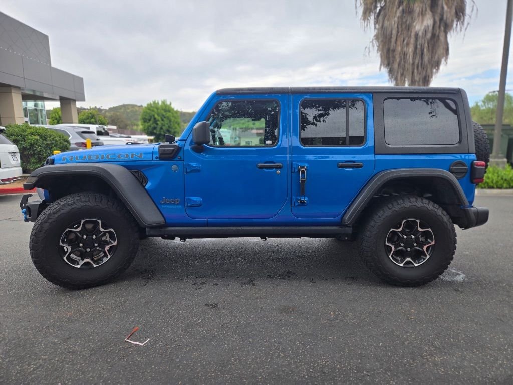 Used 2021 Blue Jeep Unlimited Rubicon 4xe image 4