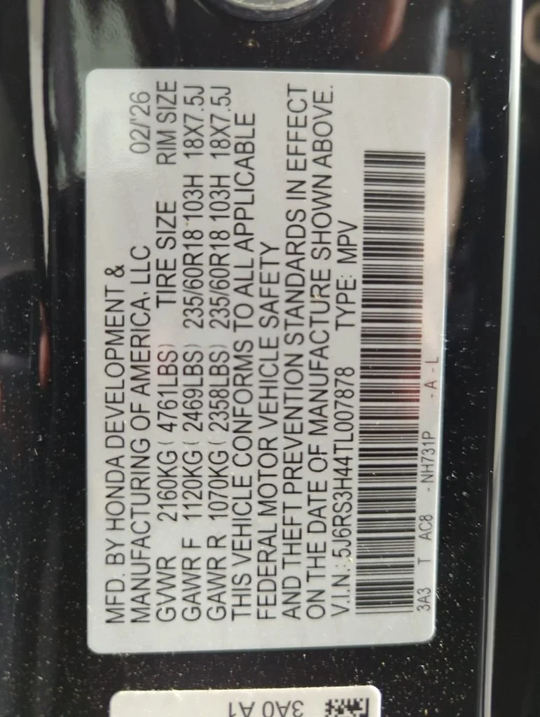Certified Used 2026 Crystal Black Pearl Honda 2WD EX image 58