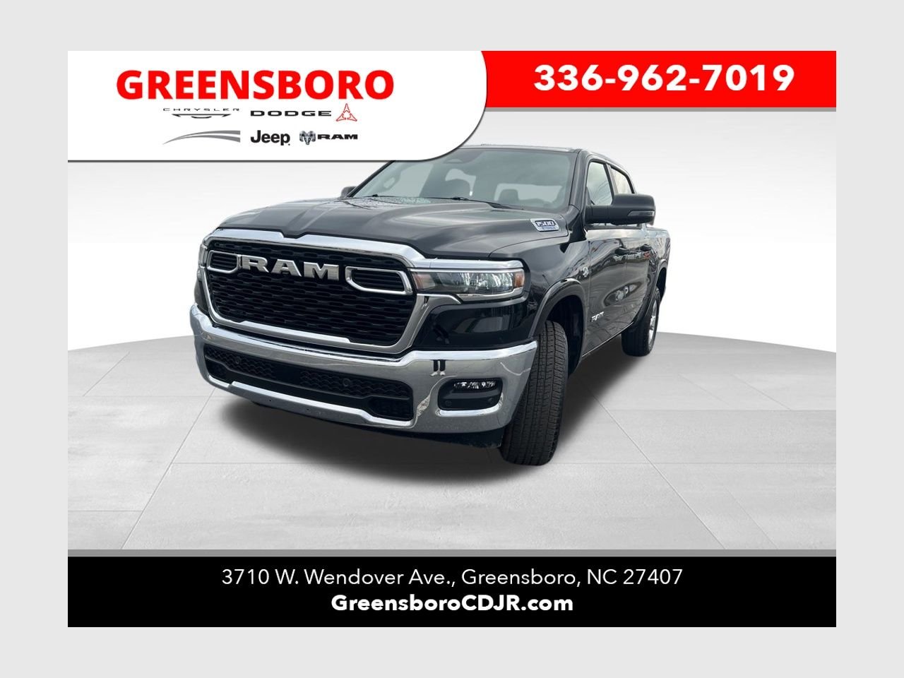 New 2026 Diamond Black Crystal Pearl-Coat Exterior Paint RAM Big Horn/Lone Star image 1