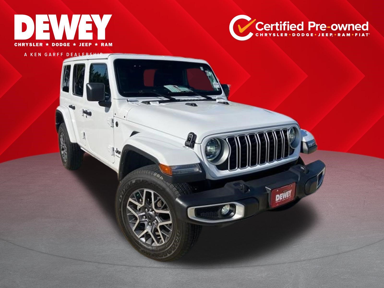 Certified Used 2025 Bright White Clearcoat Jeep Sahara image 1