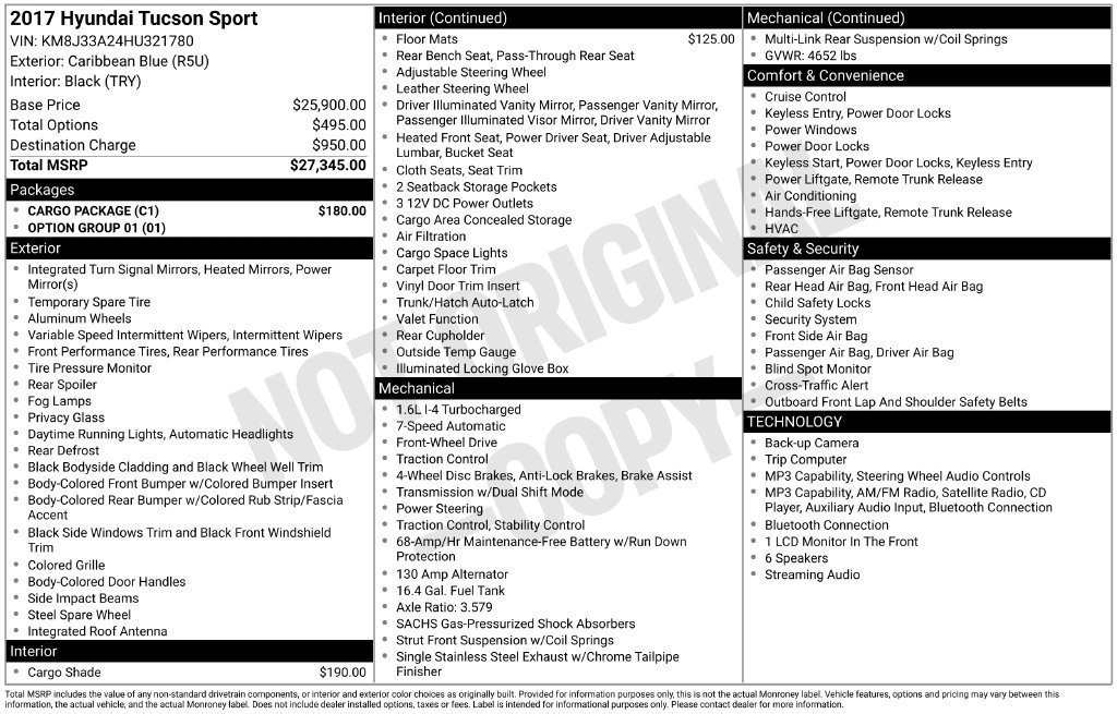 Used 2017 Blue Hyundai Sport image 2