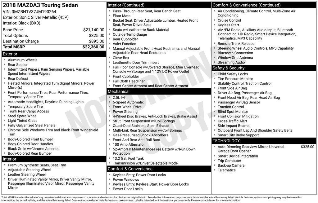 Used 2018 Silver Mazda Touring image 6