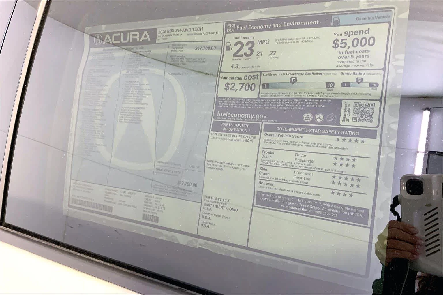 New 2026 Platinum White Pearl Acura With Technology Package image 19