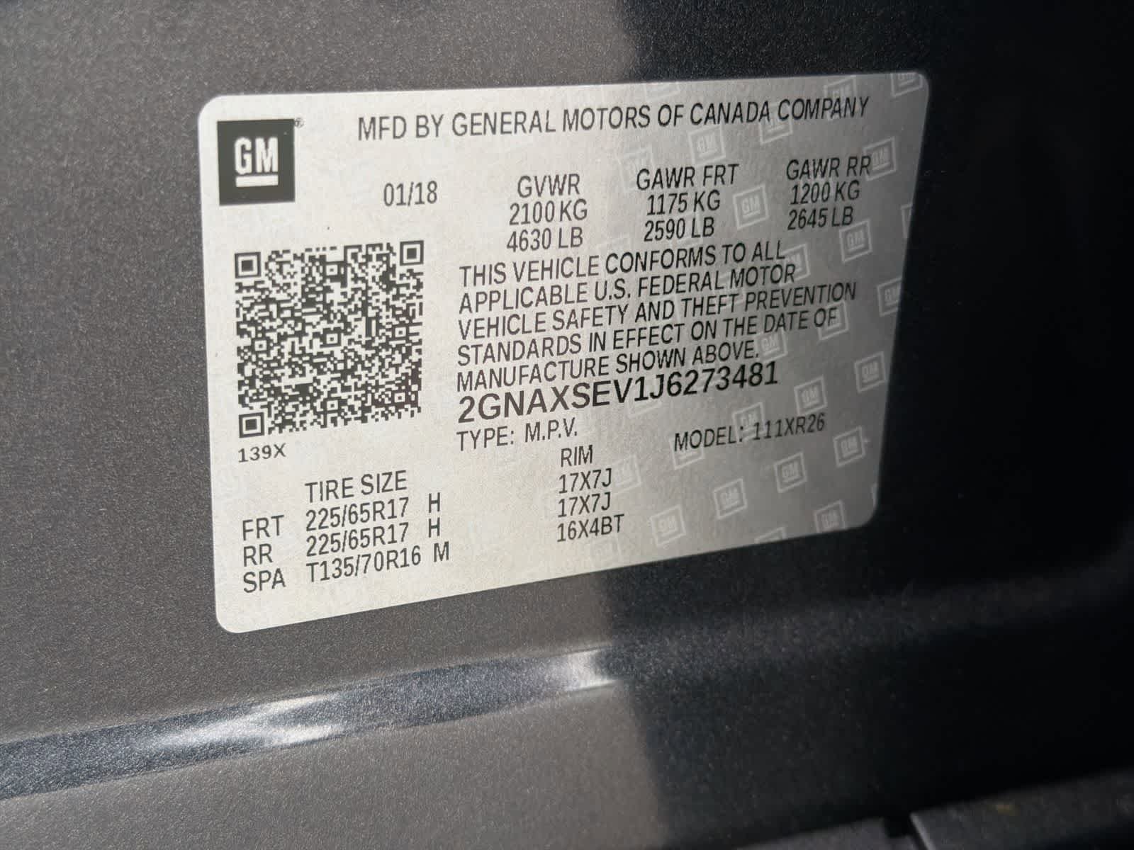 Certified Used 2018 Nightfall Gray Metallic Chevrolet LT image 36