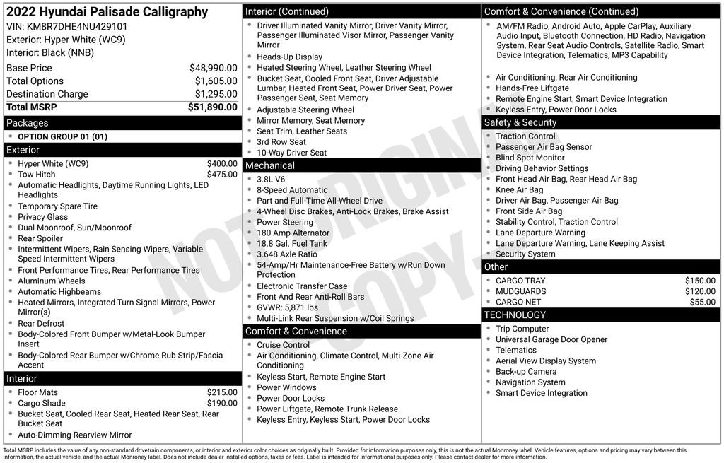 Certified Used 2022 White Hyundai Calligraphy image 1