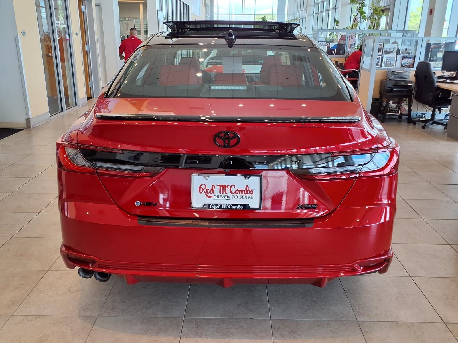 New 2026 Supersonic Red with Midnight Black Metallic roof Toyota XSE image 5