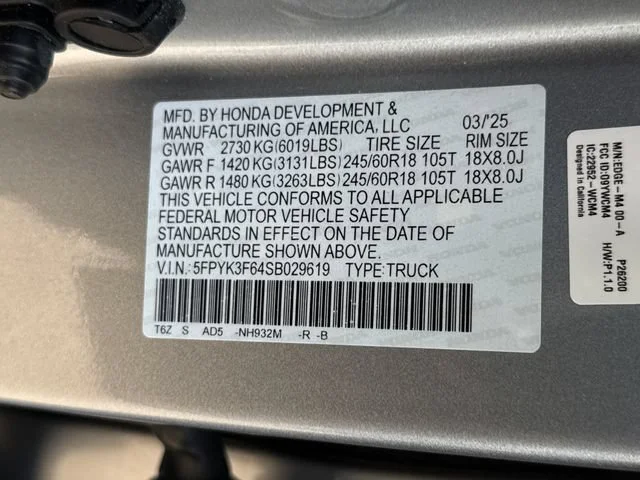 Certified Used 2025 Solar Silver Metallic Honda TrailSport image 17