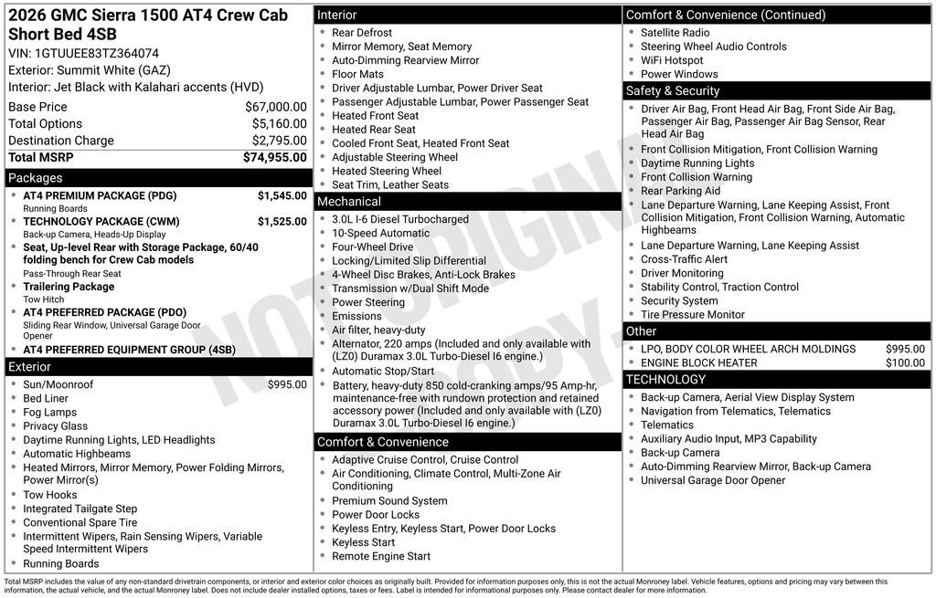 2026 GMC Sierra 4WD Crew Cab Short Box AT4's photo