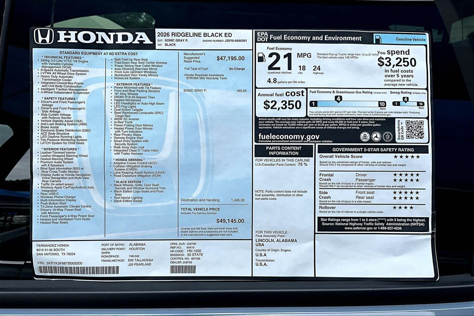 2026 Honda Ridgeline Black Edition - Photo 19