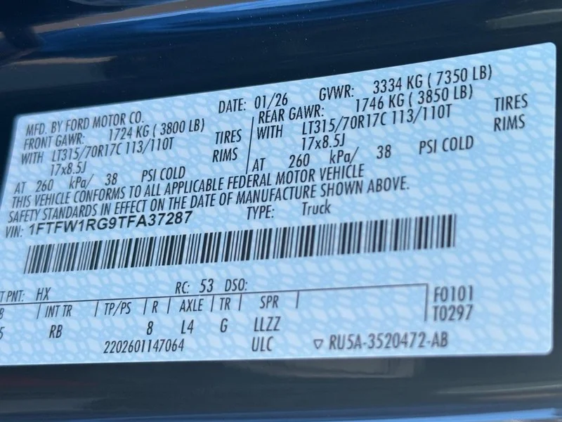 Used 2026 Antimatter Blue Metallic Ford Raptor image 26