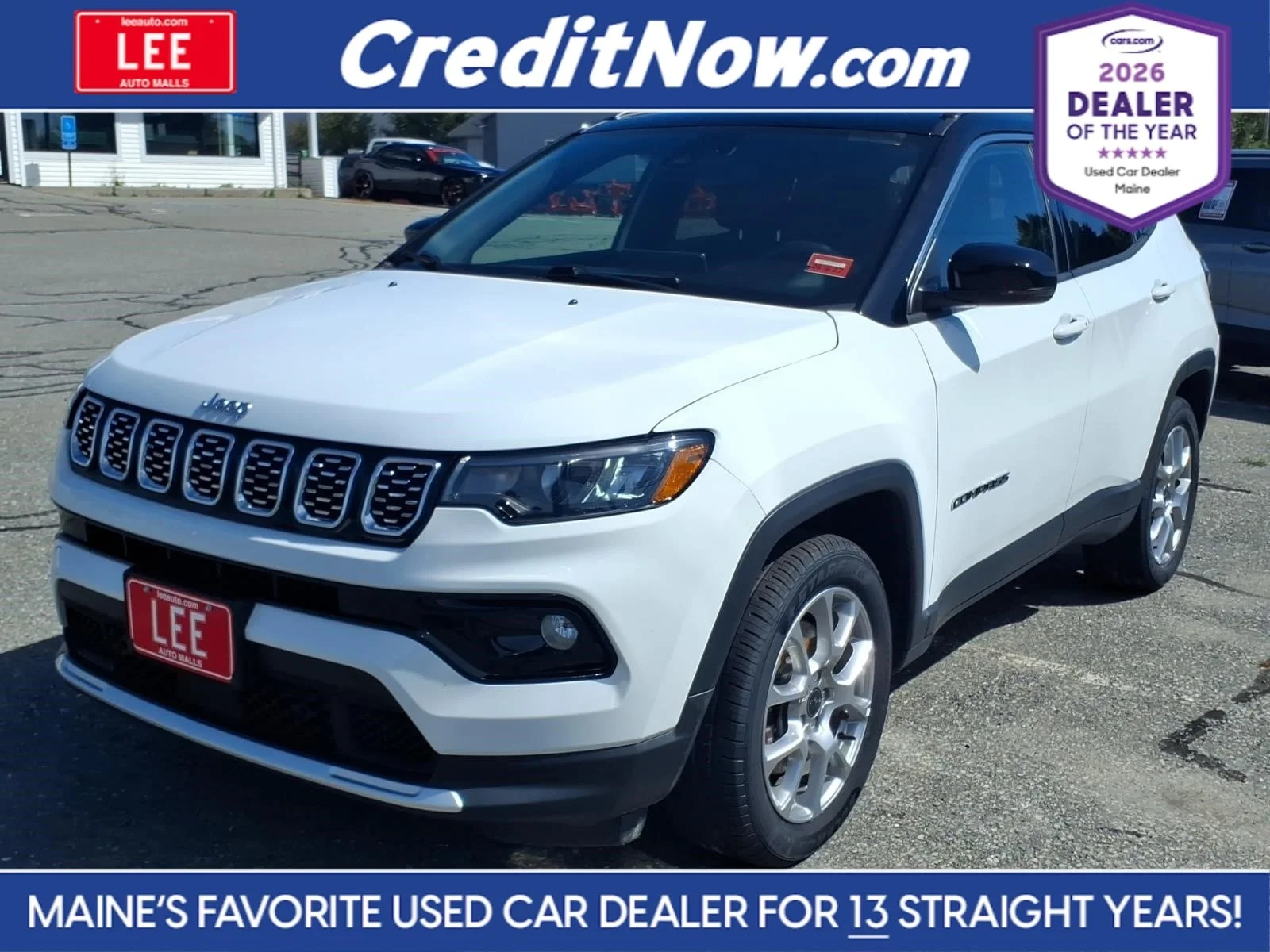 Used 2025 Bright White Clearcoat Jeep Limited image 1