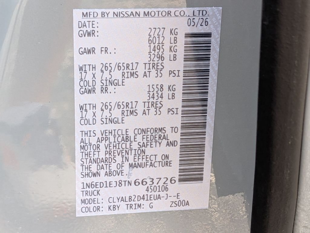 New 2026 Boulder Gray Pearl Nissan Crew Cab SV image 29