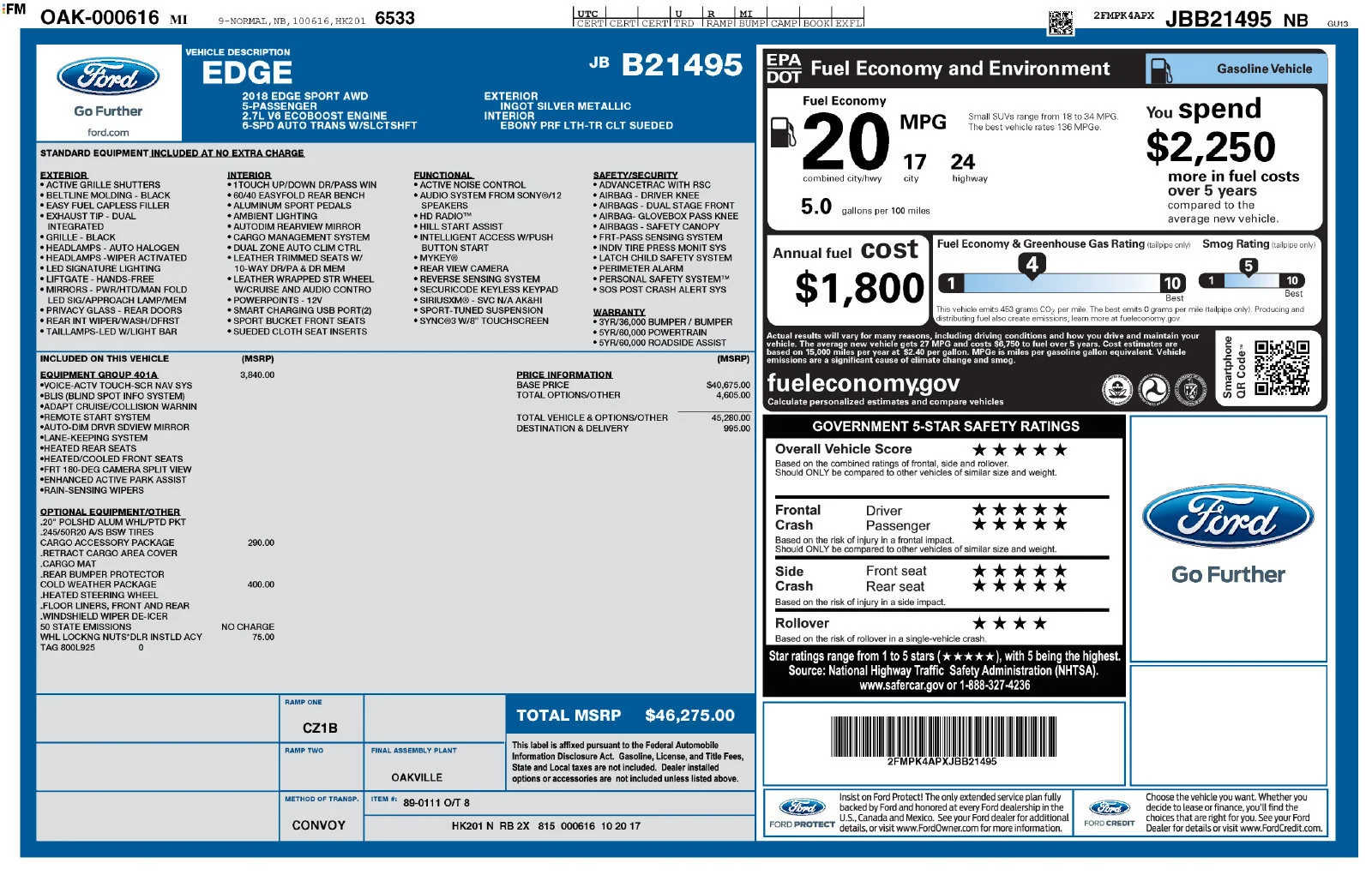 Used 2018 Silver Ford Sport image 4