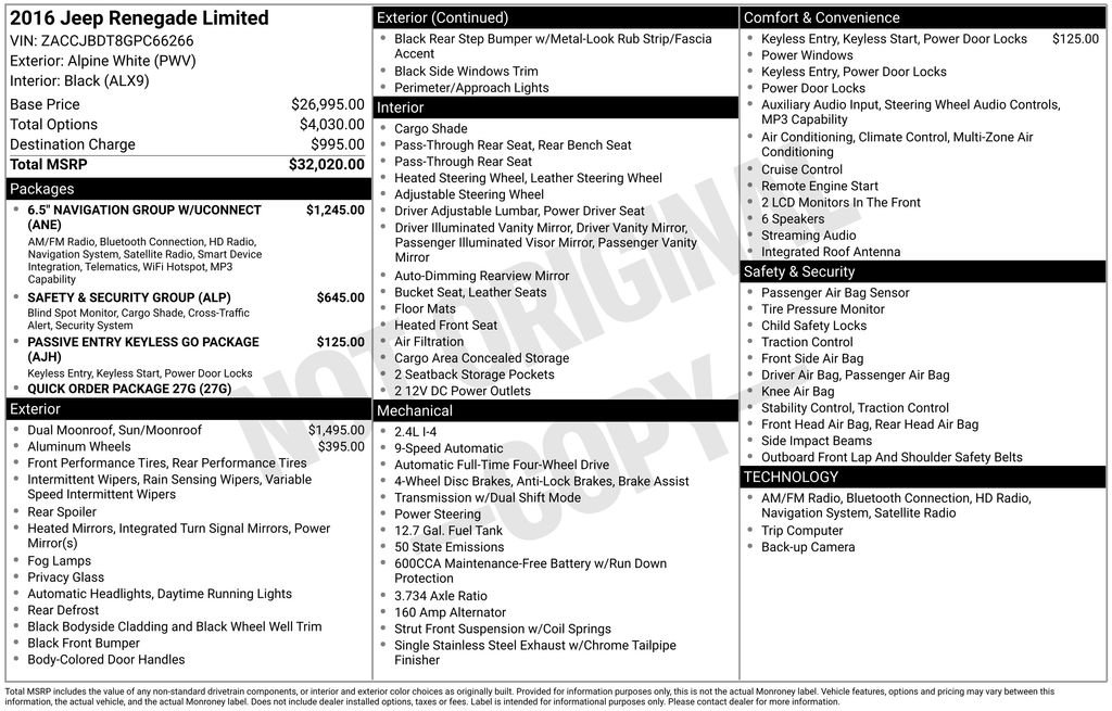 Used 2016 White Jeep Limited image 2