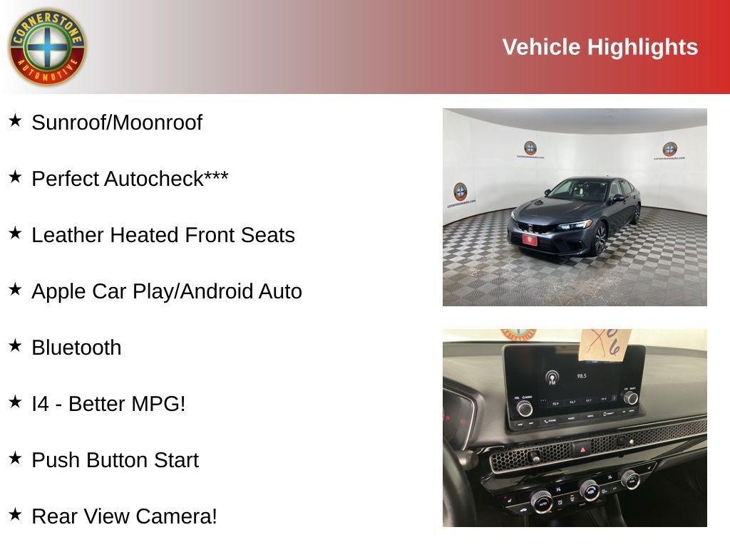 Used 2024 Honda Civic Hatchback EX-L with VIN 19XFL1H77RE023112 for sale in Elk River, Minnesota