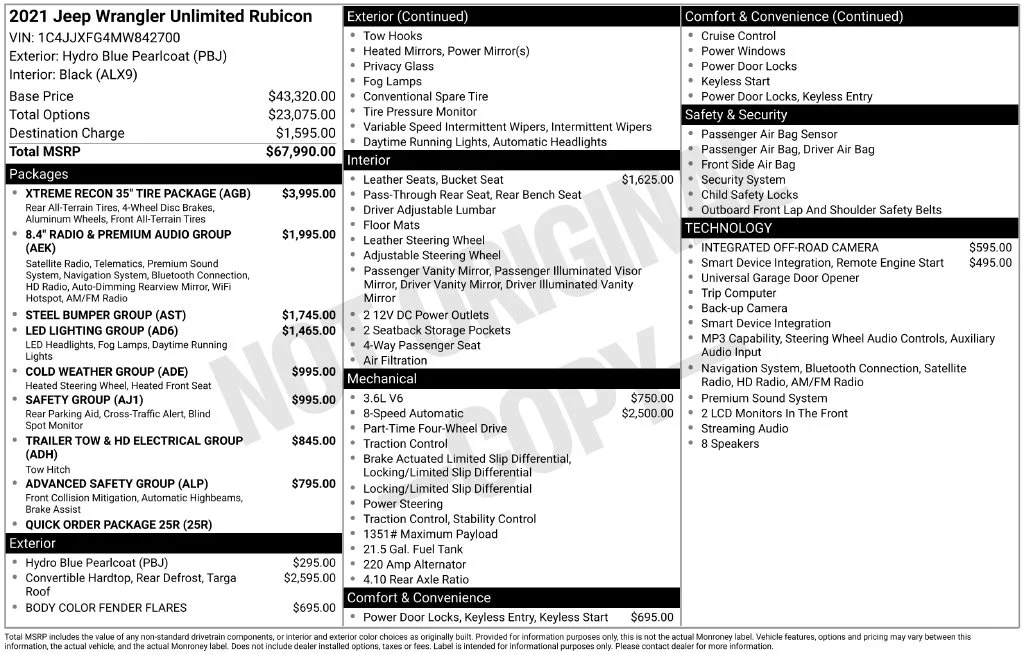 Used 2021 Blue Jeep Unlimited Rubicon image 7