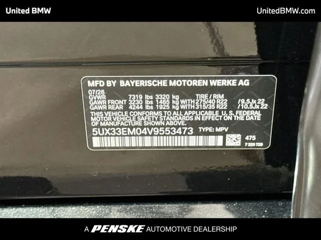New 2027 Black Sapphire Metallic BMW X7 image 16