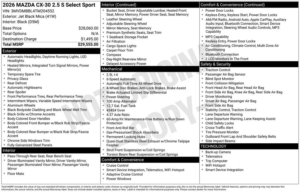 New 2026 Black Mazda 2.5 S Select Sport image 3