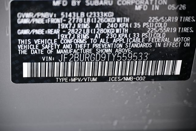 New 2026 Gray Subaru Limited XT image 20
