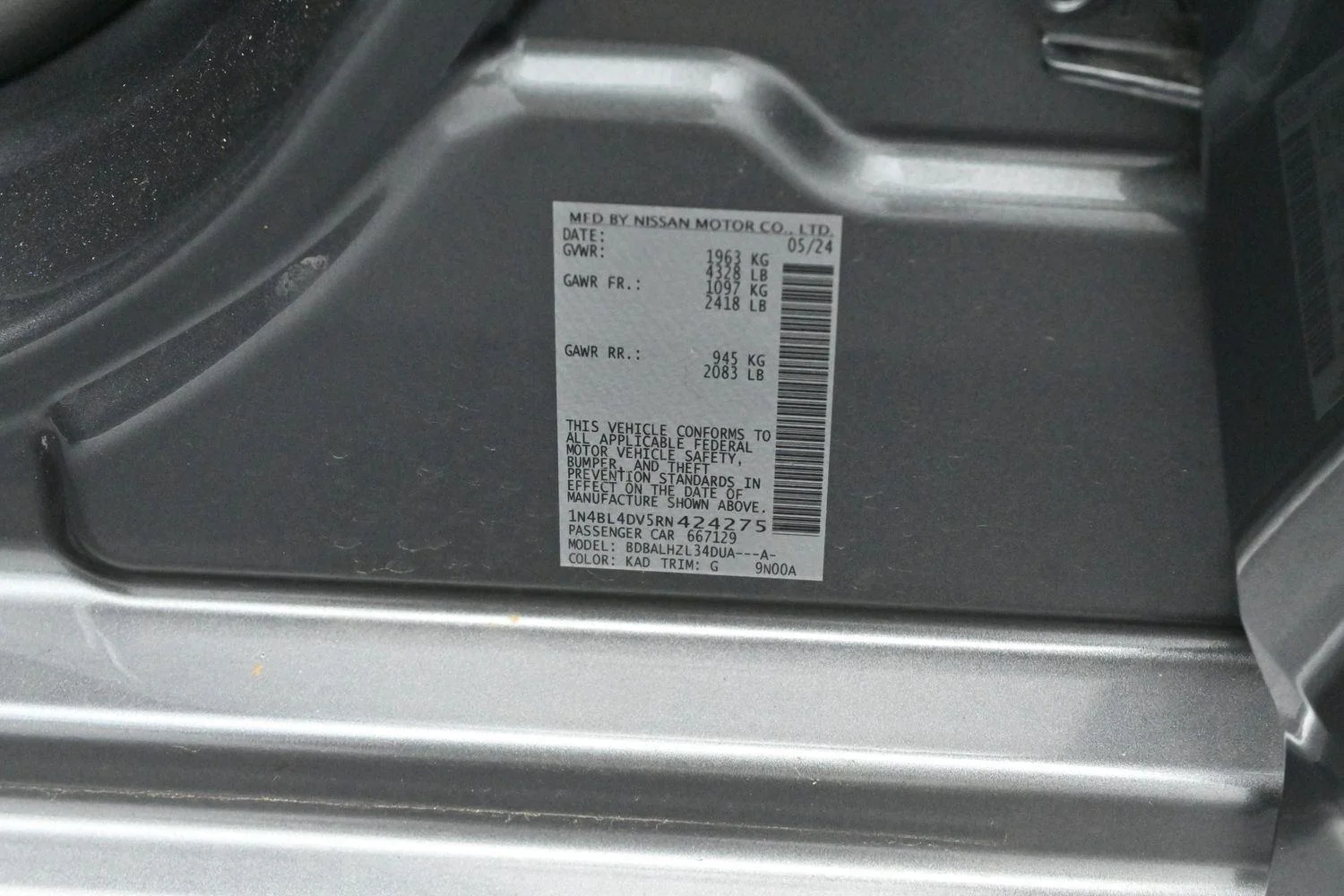 Used 2024 Gun Metallic Nissan 2.5 SV image 34