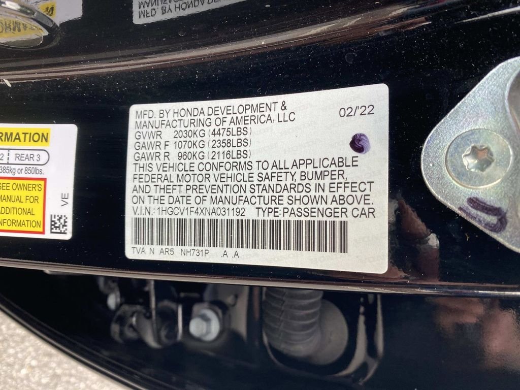 Certified Used 2022 Crystal Black Pearl Honda Sport Special Edition image 20