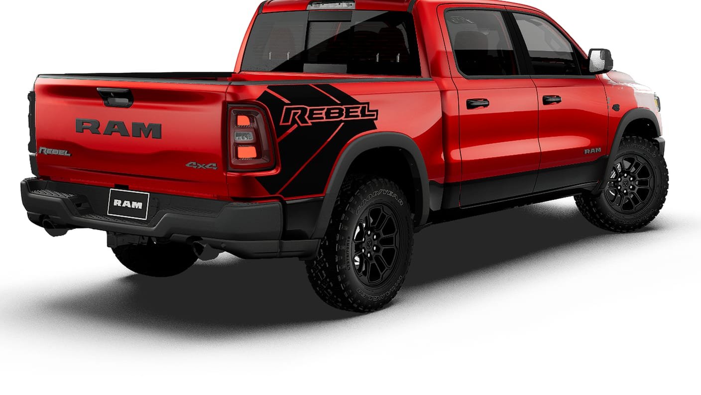 New 2027 Molten Red Pearl-Coat Exterior Paint RAM REBEL image 2