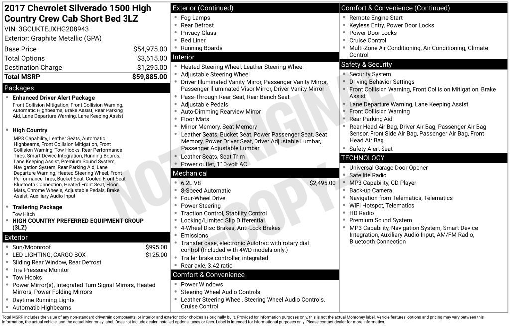 Certified Used 2017 GRAPHITE METALLIC Chevrolet High Country image 28