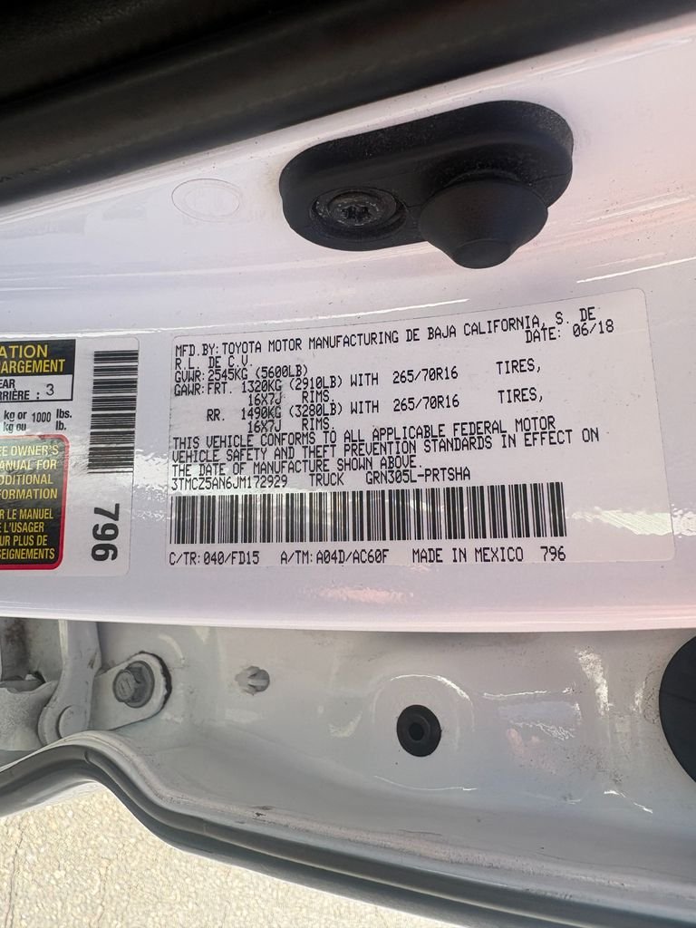Used 2018 White Toyota TRD Off-Road image 5
