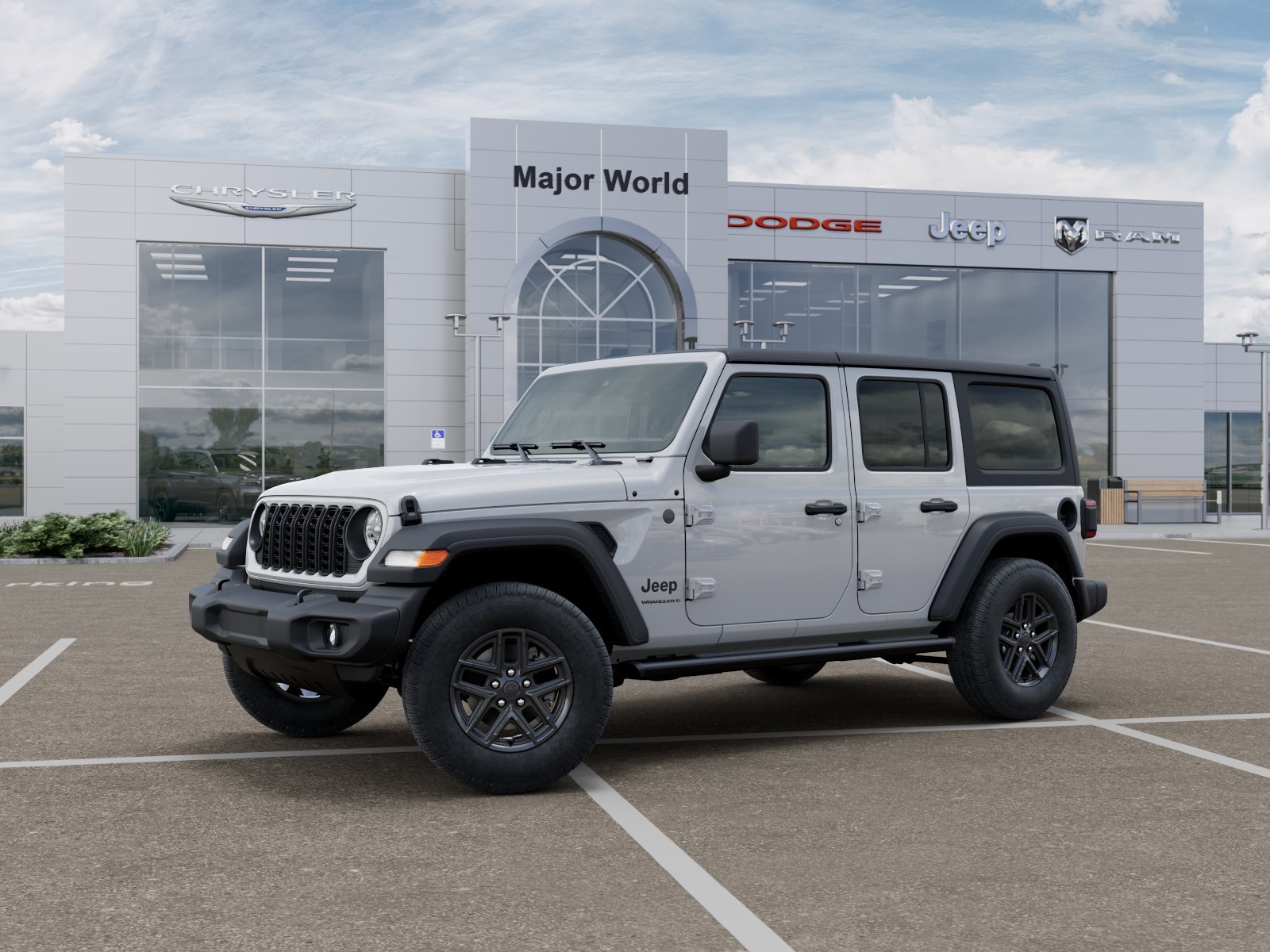 New 2026 Bright White Clear-Coat Exterior Paint Jeep Sport S image 2