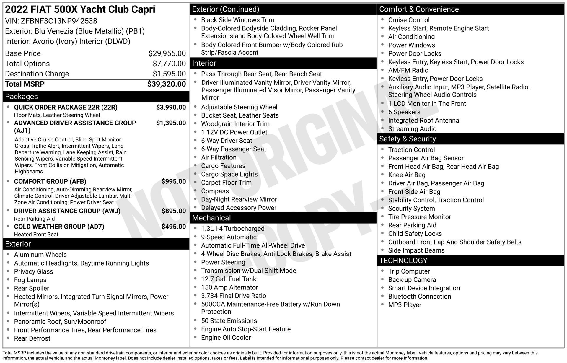 2022 FIAT 500X - Image 3