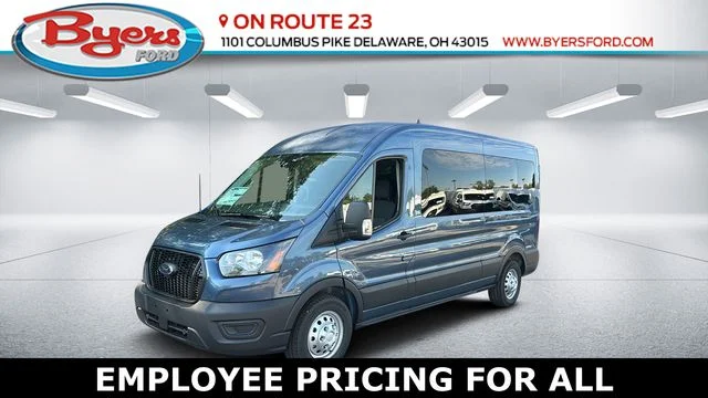 Blue Metallic 2025 Ford Transit Passenger 350 XL Medium Roof LB AWD Van All-Wheel Drive