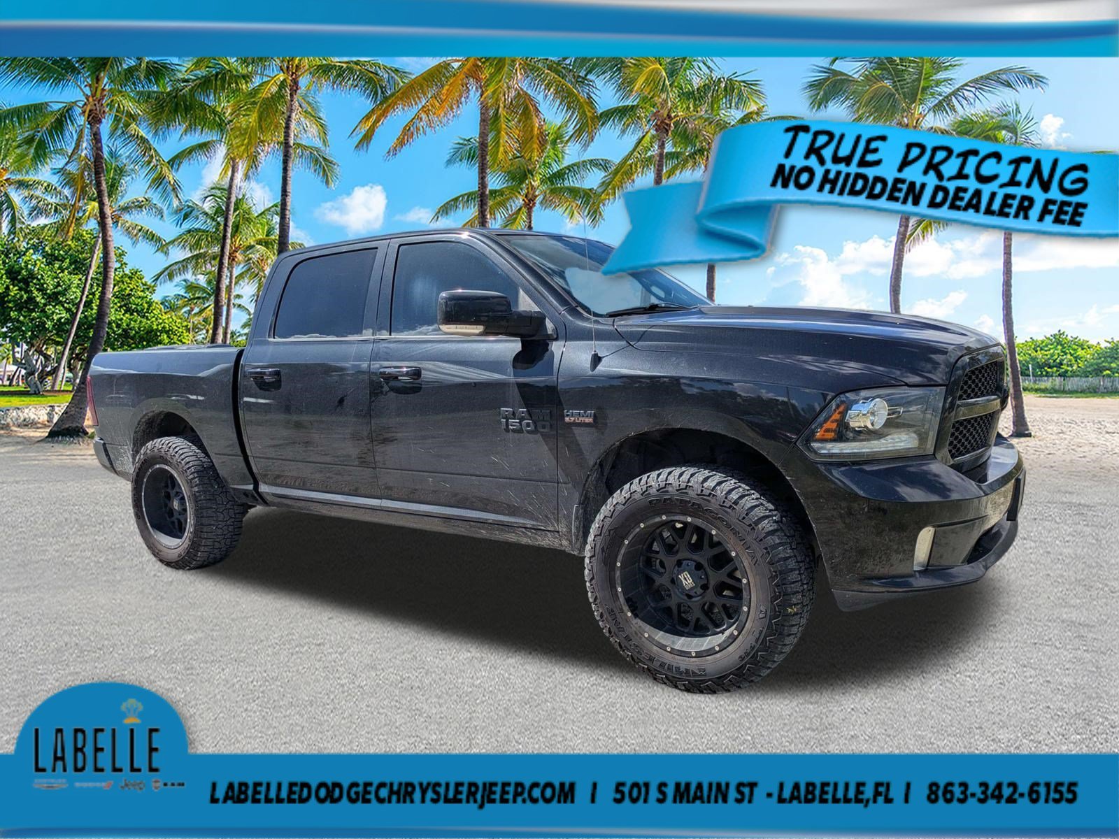 Used 2018 Brilliant Black Crystal Pearlcoat Ram Night image 2