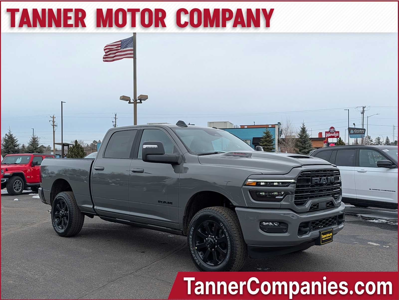 Ceramic Gray Clear-Coat Exterior Paint 2026 RAM 3500 Laramie Crew Cab 4WD Pickup Truck Four-Wheel Drive