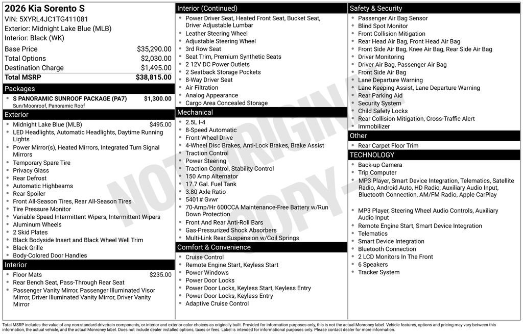 Used 2026 Black Kia S image 25