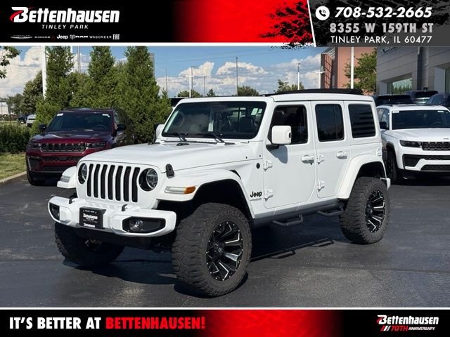 Certified Used 2021 Bright White Clearcoat Jeep Unlimited Sahara High Altitude image 1