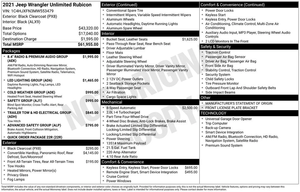Used 2021 Black Jeep Unlimited Rubicon image 6
