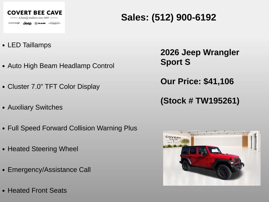 New 2026 Red Jeep Sport S image 37