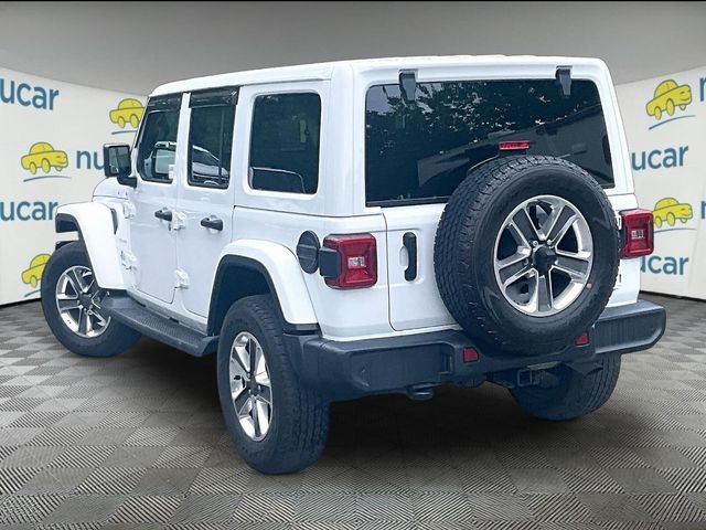 Used 2021 Bright White Clearcoat Jeep Unlimited Sahara image 2