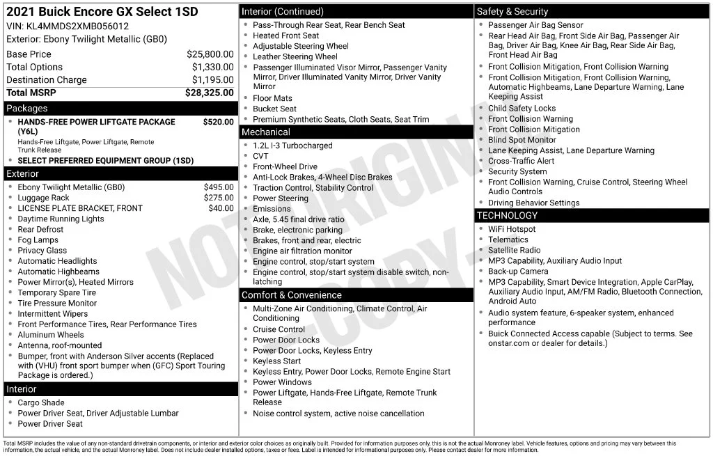Used 2021 Black Buick Select image 2