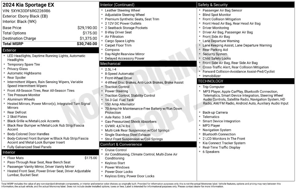 Certified Used 2024 Black Kia EX image 8