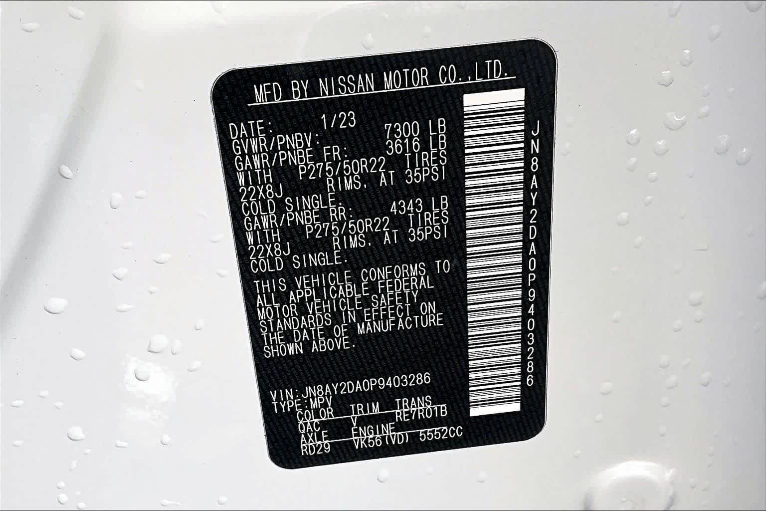 Used 2023 Aspen White Tricoat Nissan Platinum image 34