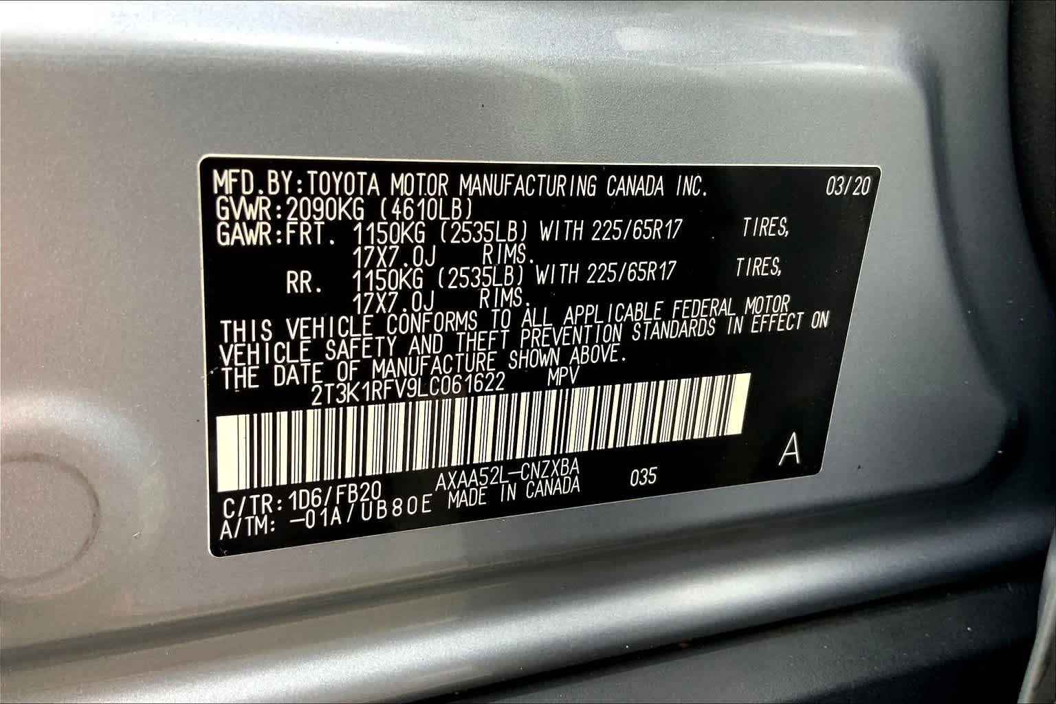 Used 2020 Silver Sky Metallic Toyota LE image 31