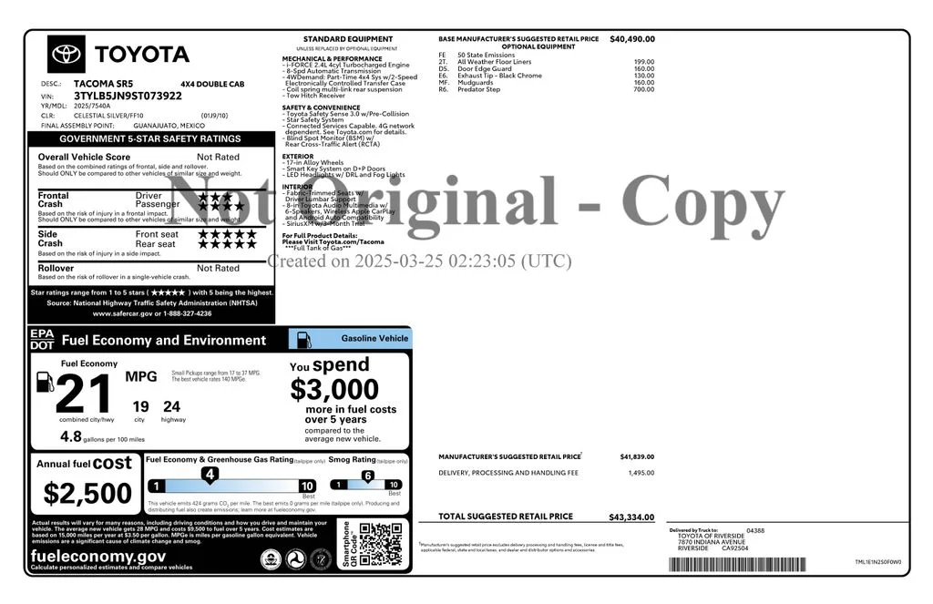 Certified Used 2025 Silver Toyota SR5 image 2
