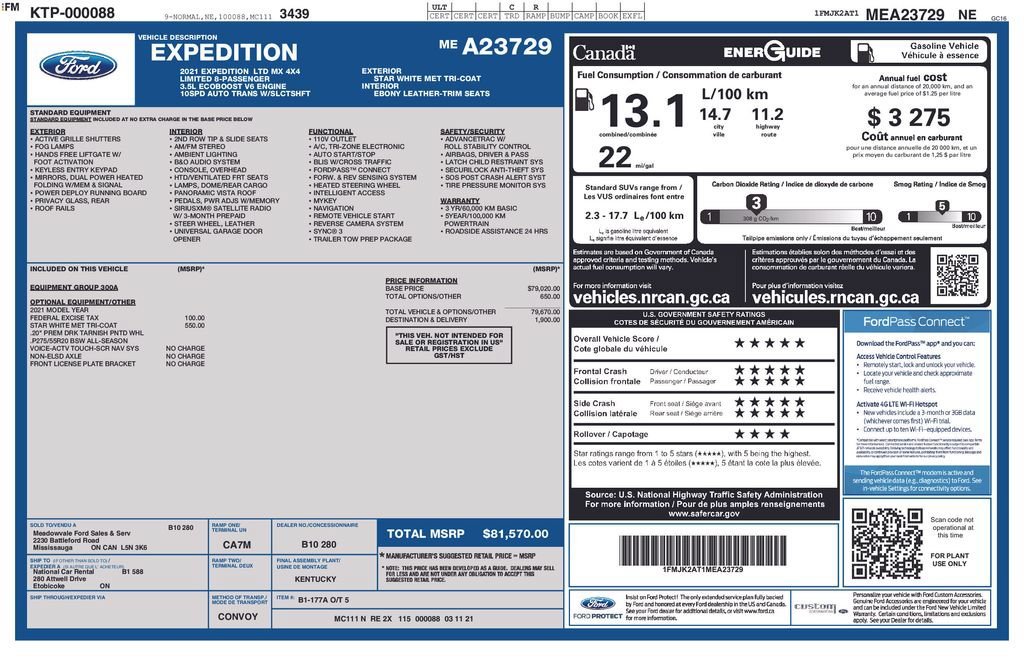 Used 2021 White Ford Limited MAX image 2