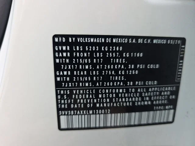 Used 2020 White Volkswagen 2.0T SE image 34