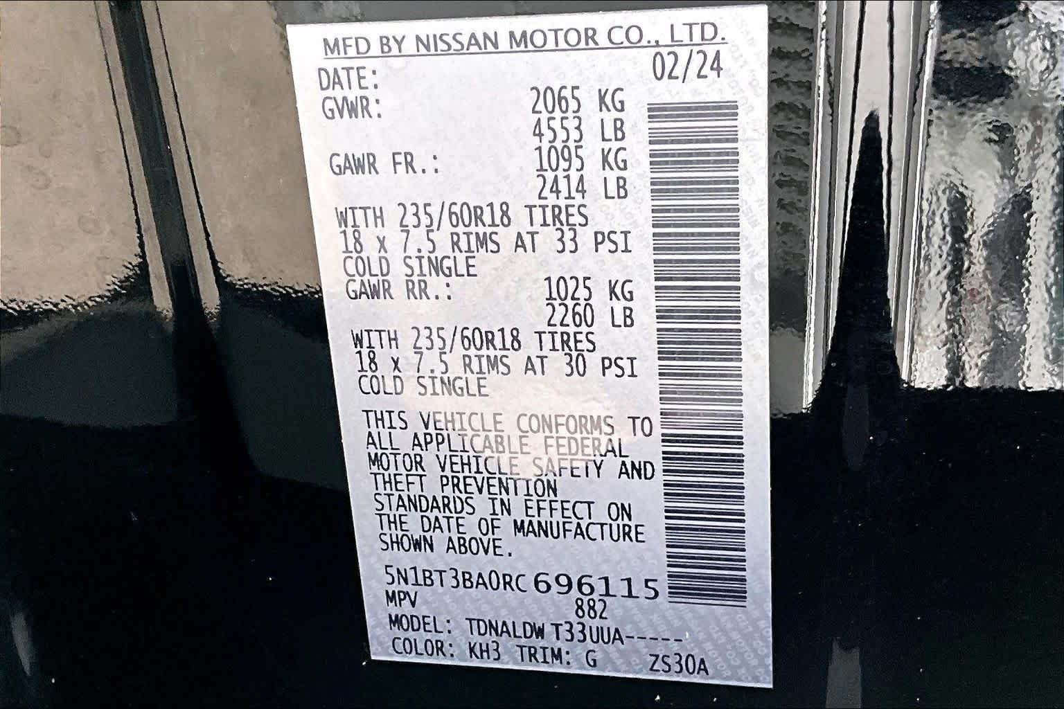 Certified Used 2024 Super Black Nissan SV image 33
