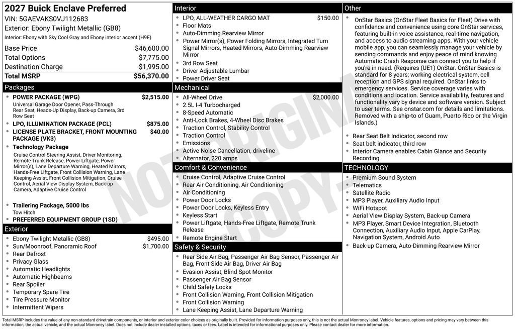 New 2027 Ebony Twilight Metallic Buick Preferred image 28
