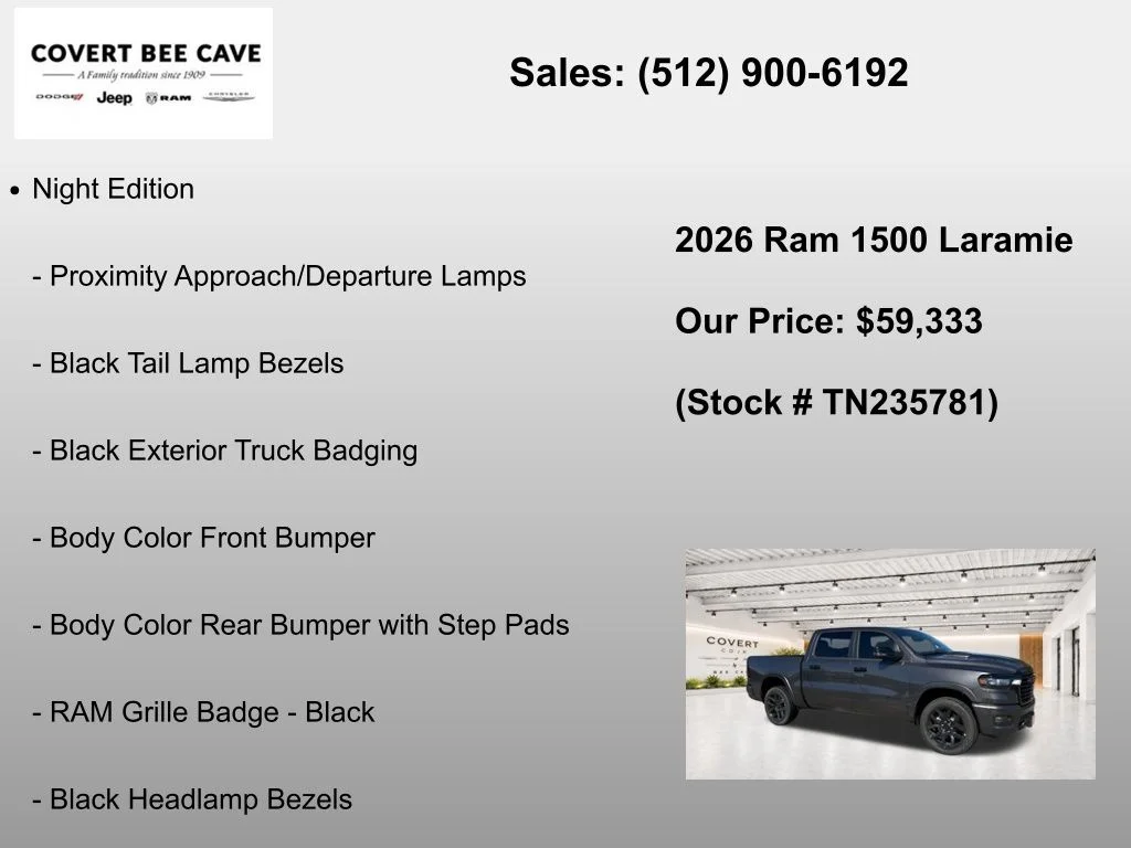 New 2026 Granite Crystal Metallic Clear-Coat Exterior Paint RAM Laramie image 19