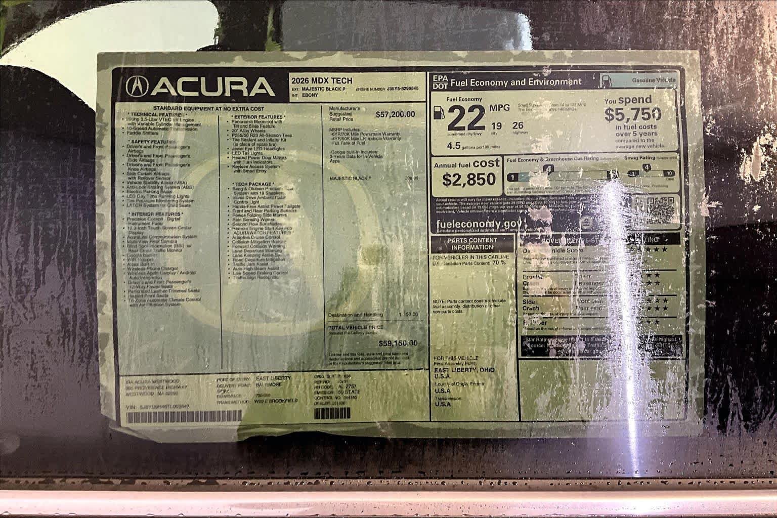 Certified Used 2026 Majestic Black Pearl Acura With Technology Package image 19